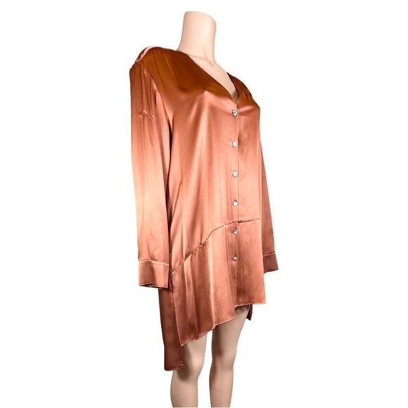 #T191 Cinq a Sept Opal Silk Tunic Dress In Rosewood SZ M $395 - Picture 12 of 14